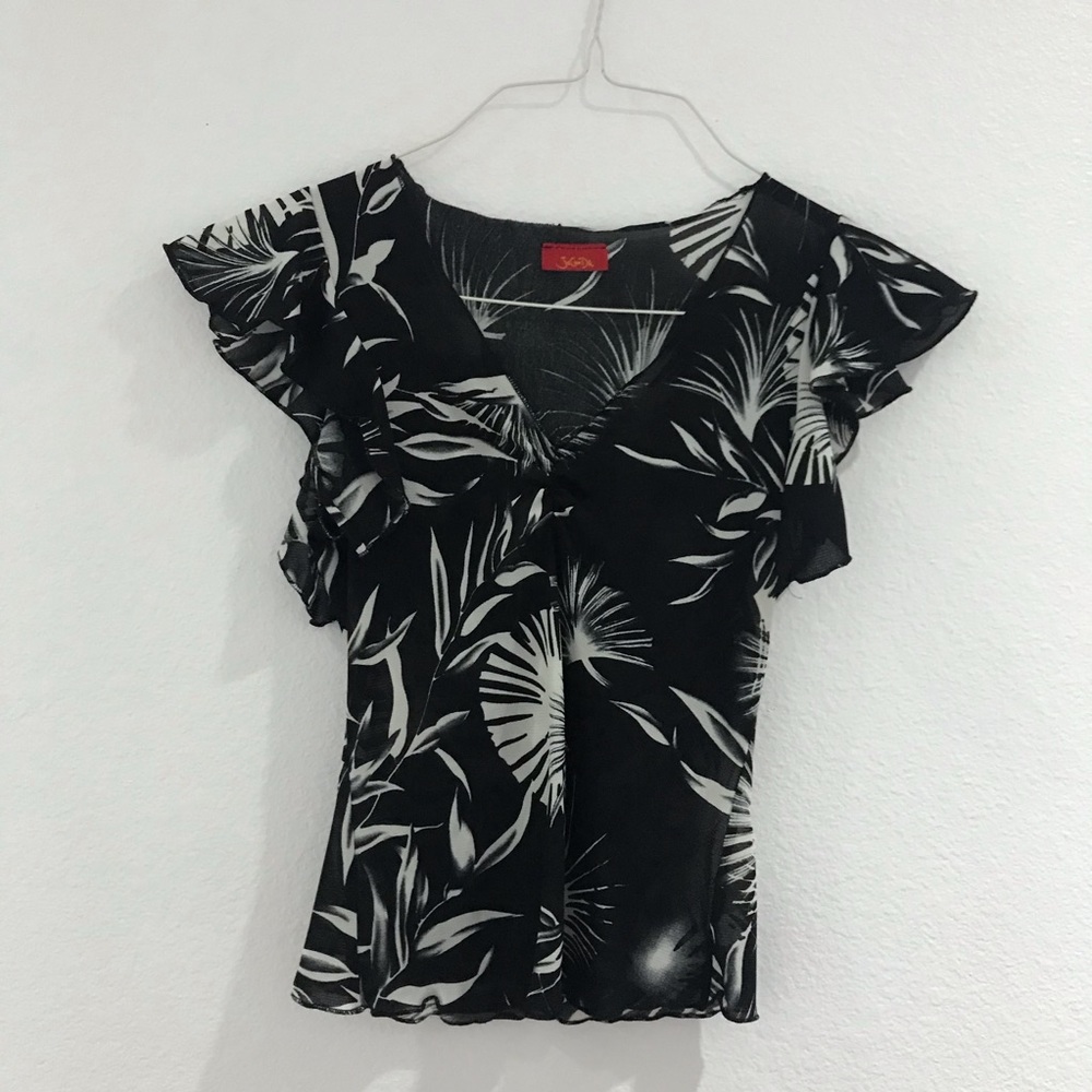 Flutter Sleeve Mesh Top - image 1